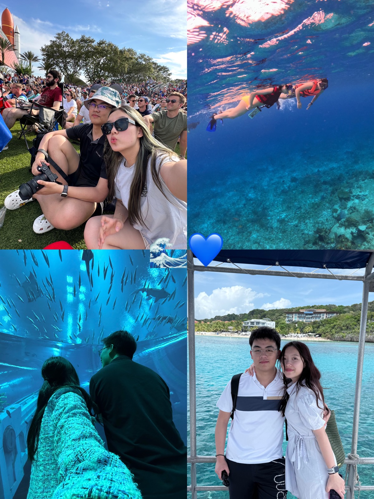 夏天的海、游乐园和旅行照片